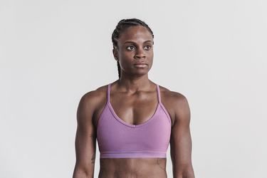 Nobull V-Neck Matte Women's Sports Bras Purple | Australia (NE7546)